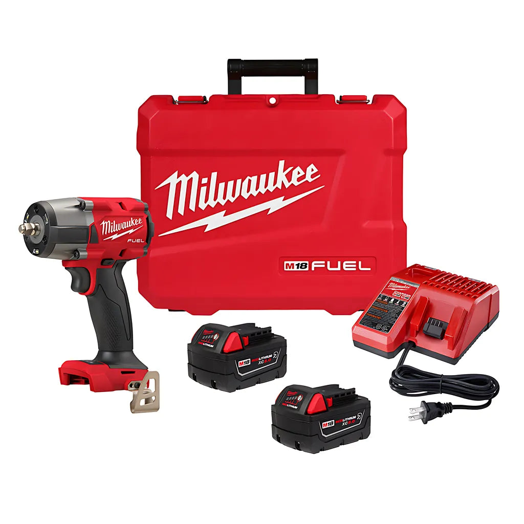 M18 Fuel 3/8" Mid-Torque Impact Wrench W/ Friction Ring Kit-Milwaukee-2960-22R-9429