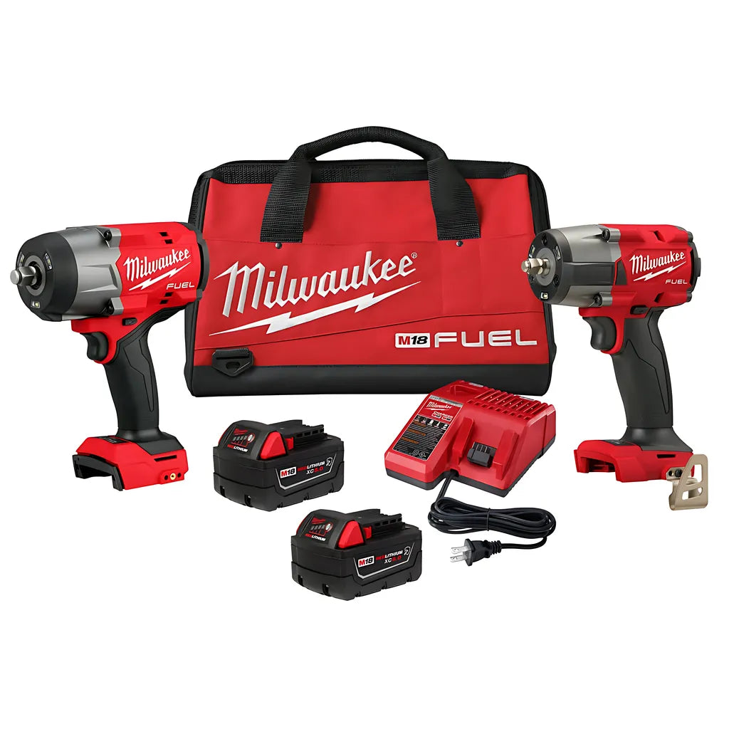 M18 Fuel 1/2" Htiw & 3/8" Mtiw Automotive Combo Kit-Milwaukee-3010-22-9317