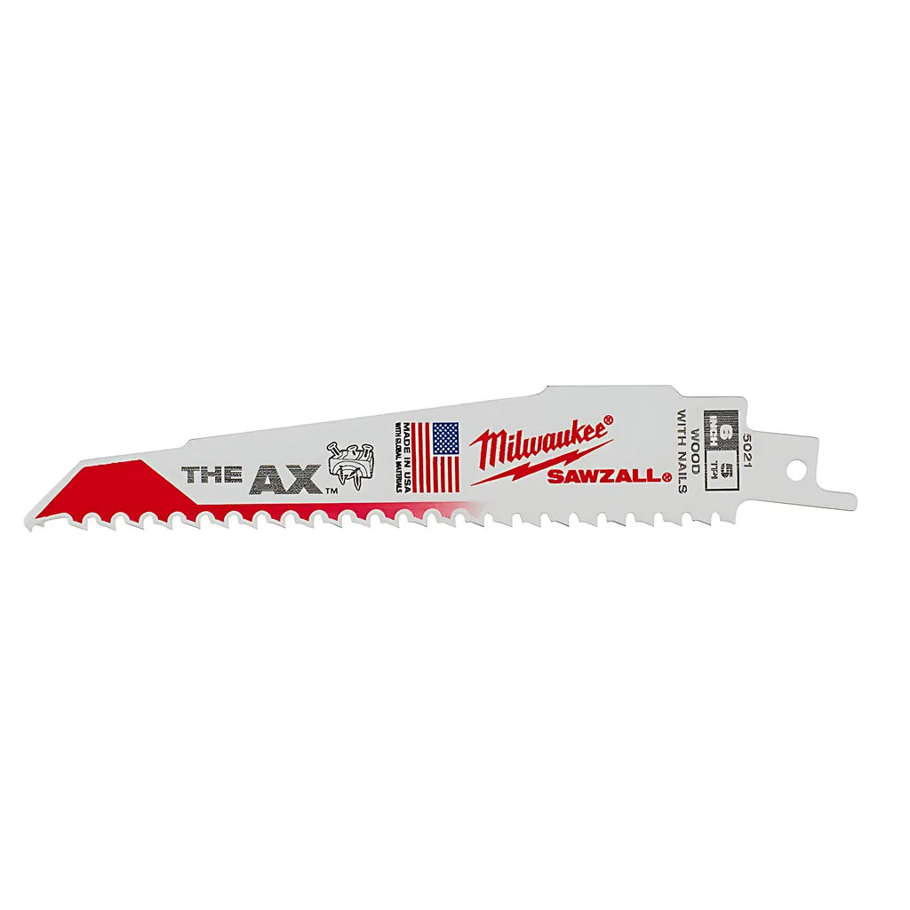 6 In. 5 Tpi The Ax Sawzall Blades 5Pk-Milwaukee-48-00-5021-6504