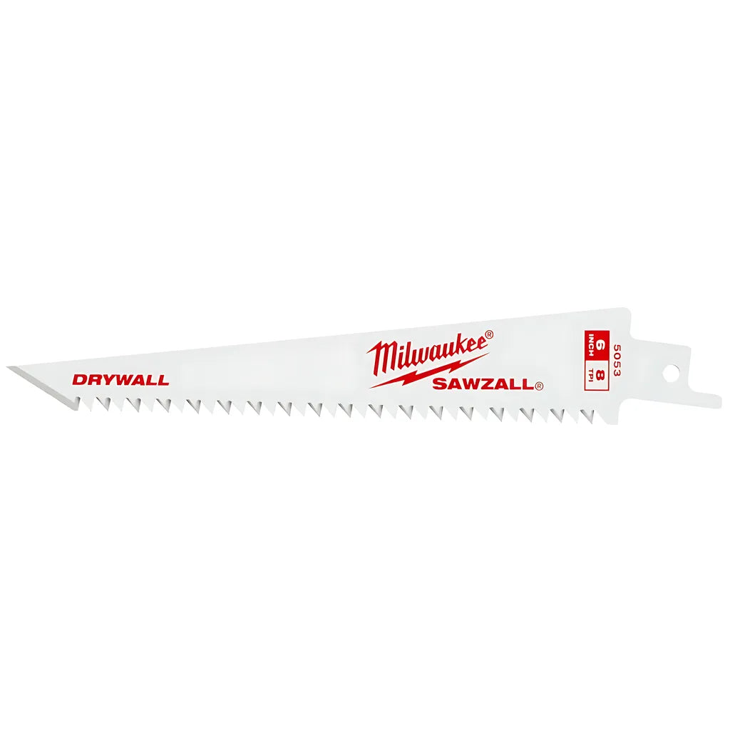 6 8Tpi Drywall Sawzall Blades (3 Pk)-Milwaukee-48-00-5053-6603