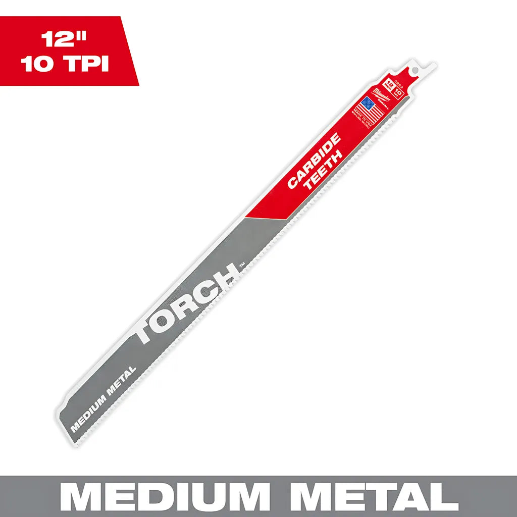 12" 10Tpi The Torch With Carbide Teeth For Medium Metal 1Pk-Milwaukee-48-00-5253-4504