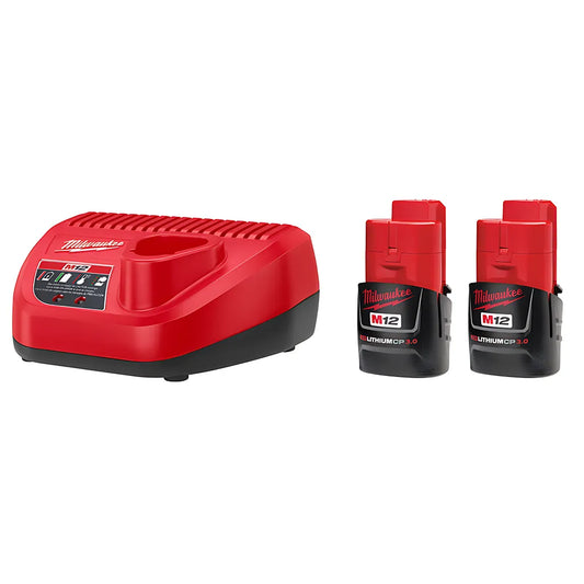 M12 3.0Cp Battery 2 Pack Starter Kit-Milwaukee-48-11-2432P-8873