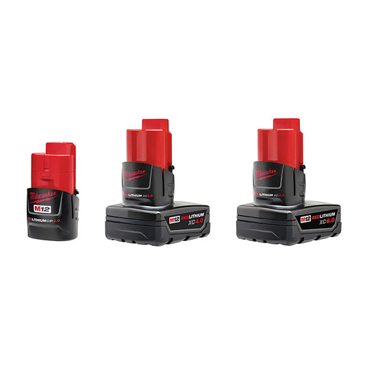 M12 Redlithium 2 Xc/1 Cp 3Pk Battery Kit-Milwaukee-48-11-2464-9175