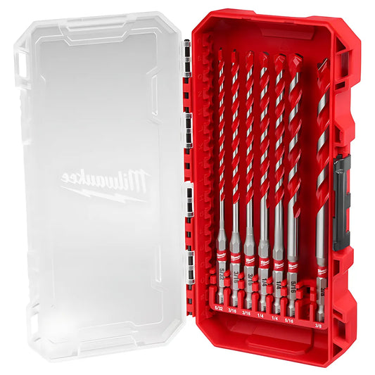 7Pc. Shockwave Impact Duty Carbide Hammer Drill Bit Set-Milwaukee-48-20-9052-6861