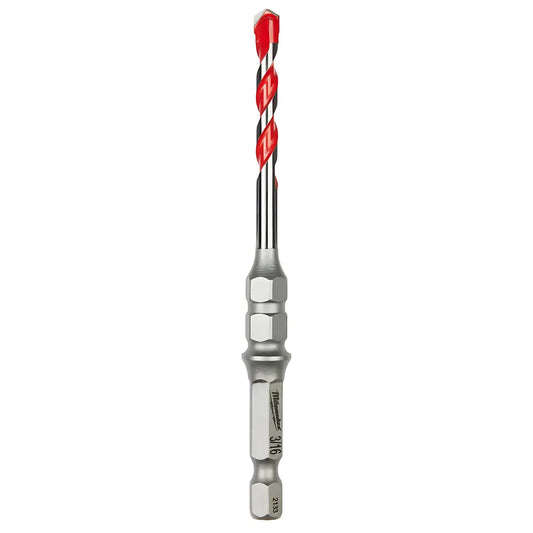 3/16" X 4" Shockwave Carbide Hammer Drill Bit For Concrete Screws-Milwaukee-48-20-9094-5537