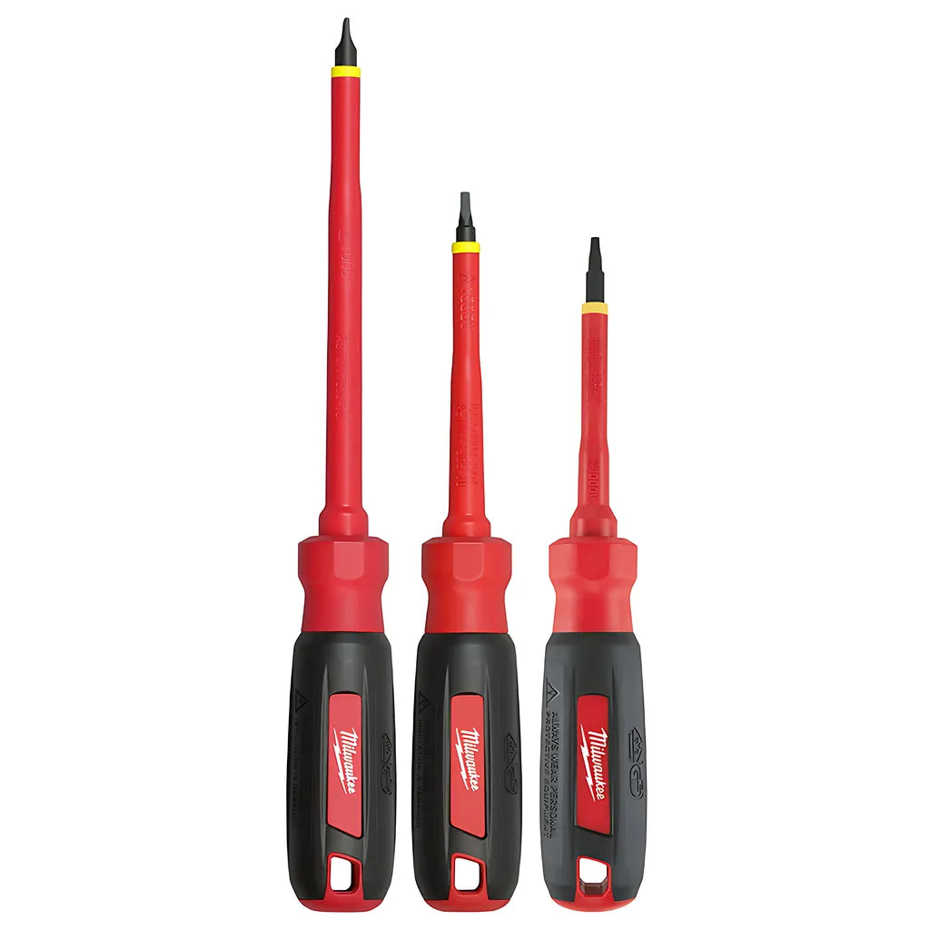 3-Piece 1000V Insulated Screwdriver Set W/ Square Drive-Milwaukee-48-22-2203-5968