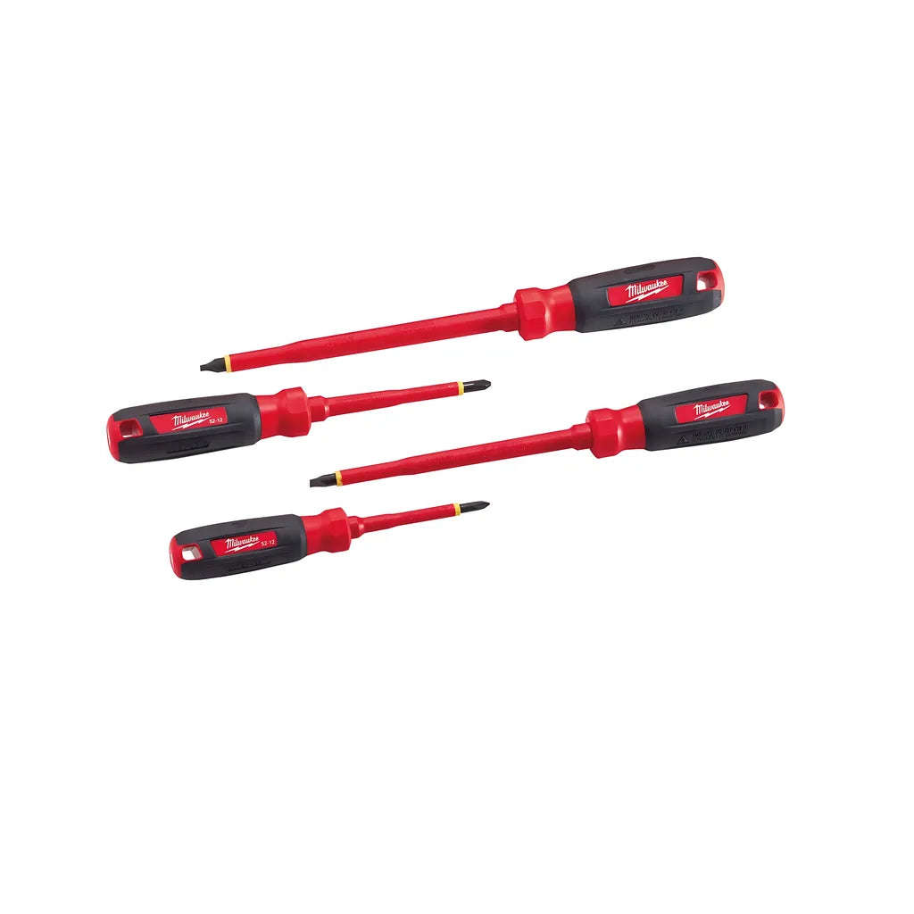 4-Piece 1000V Insulated Screwdriver Set With Square Recess-Milwaukee-48-22-2205-6201