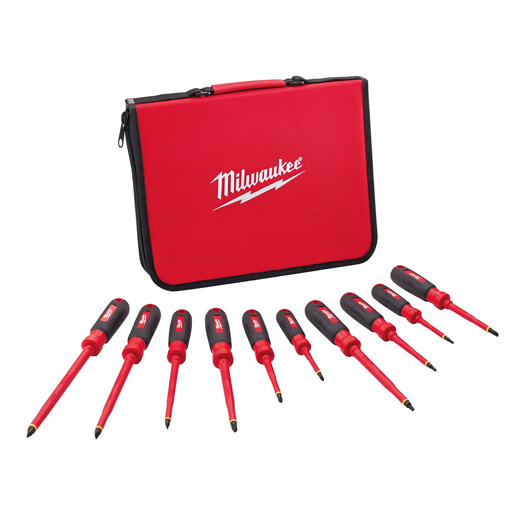 10 Pc. 1000V Insulated Screwdriver Set W/ Eva Foam Case-Milwaukee-48-22-2210-4053