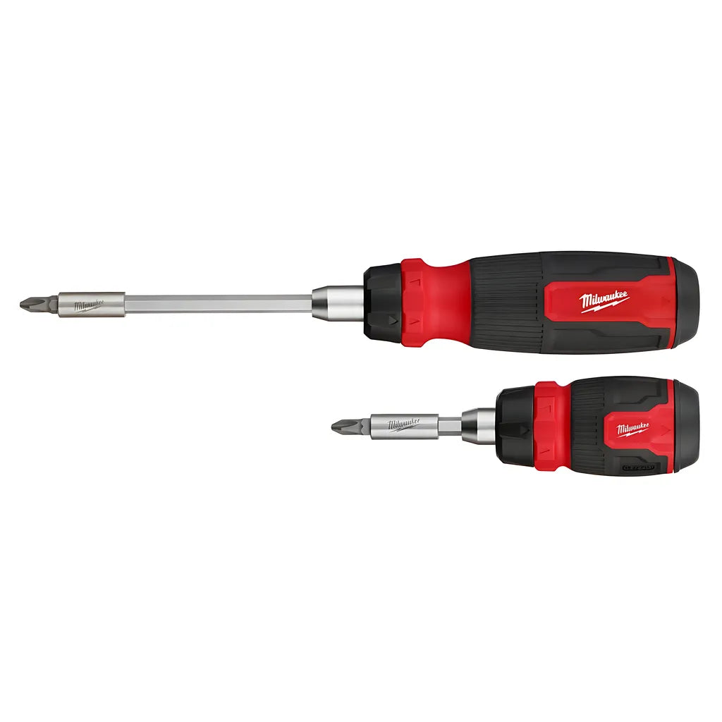 2Pc 14-In-1 Ratcheting Multi-Bit And 8-In-1 Ratcheting Compact Multi-Bit Screwdriver Set-Milwaukee-48-22-2905-5423