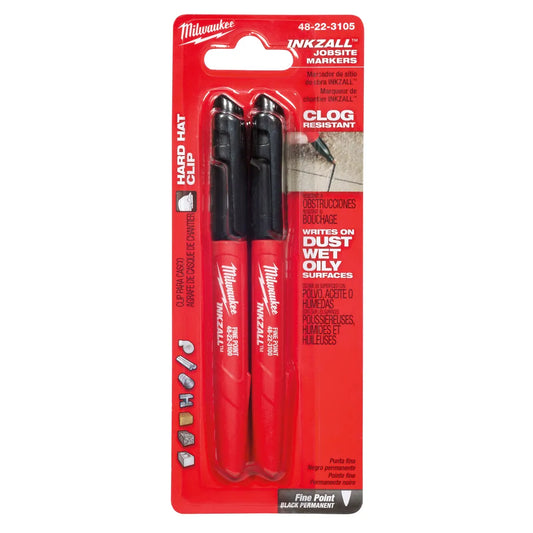 Inkzall Fine Point Black Marker (2-Pack)-Milwaukee-48-22-3105-8546