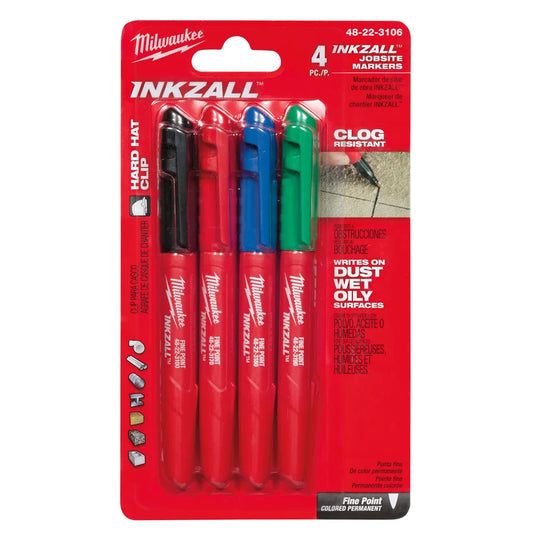 Inkzall Fine Point Colored Markers (4 Pack)-Milwaukee-48-22-3106-8560
