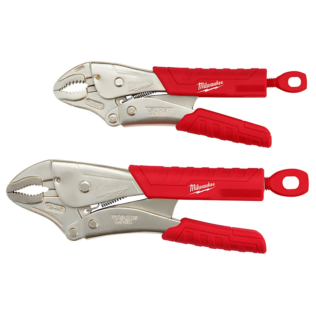 2Pc 7 In. & 10 In. Torque Lock Curved Jaw Locking Pliers Set With Grip-Milwaukee-48-22-3402-5424