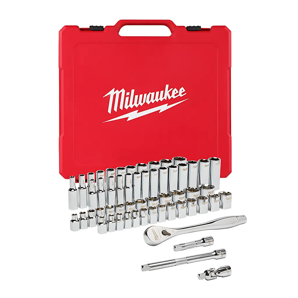 3/8 In. Drive 56 Pc. Ratchet & Socket Set - Sae & Metric-Milwaukee-48-22-9008-5673