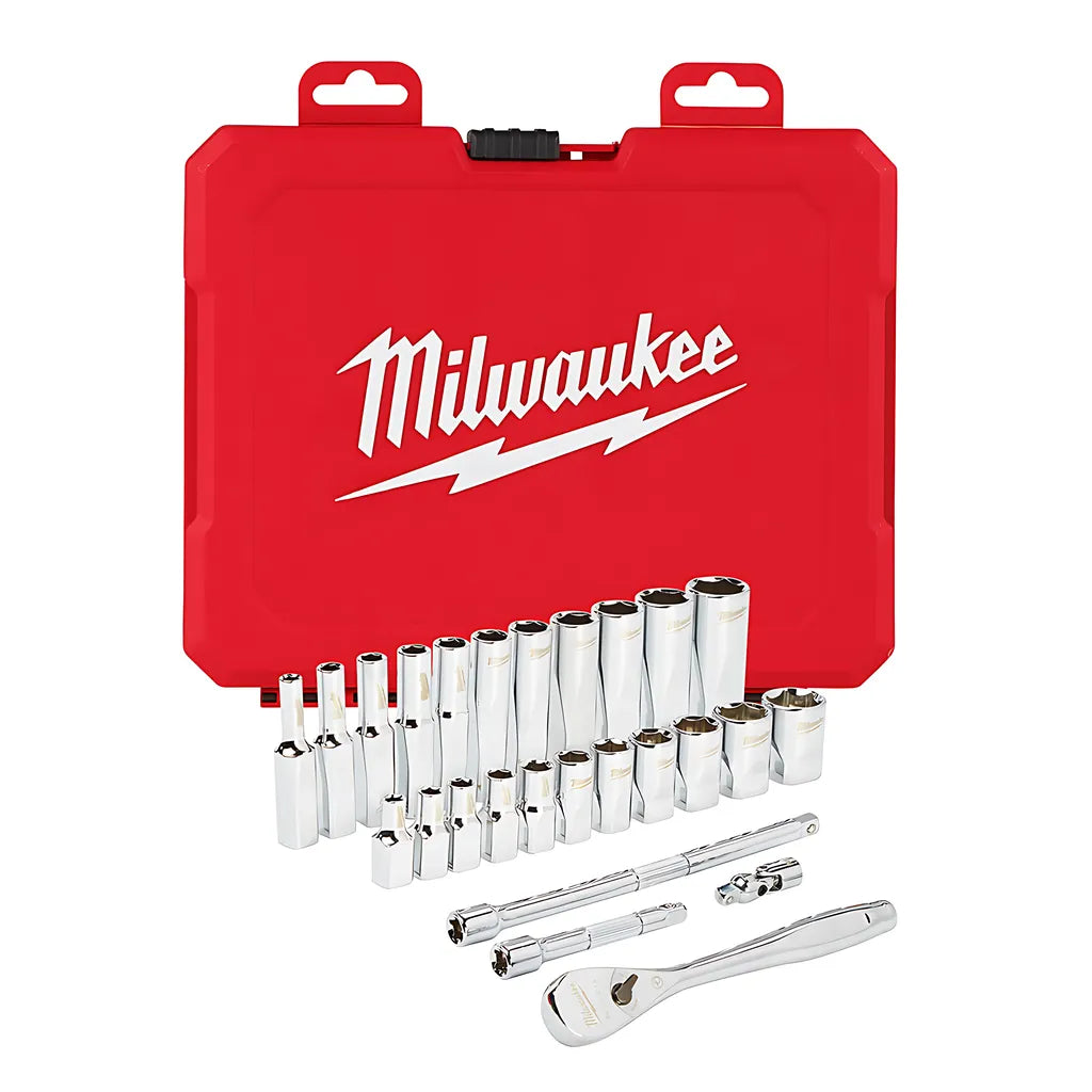 1/4 In. Drive 26 Pc. Ratchet & Socket Set - Sae-Milwaukee-48-22-9404-3839