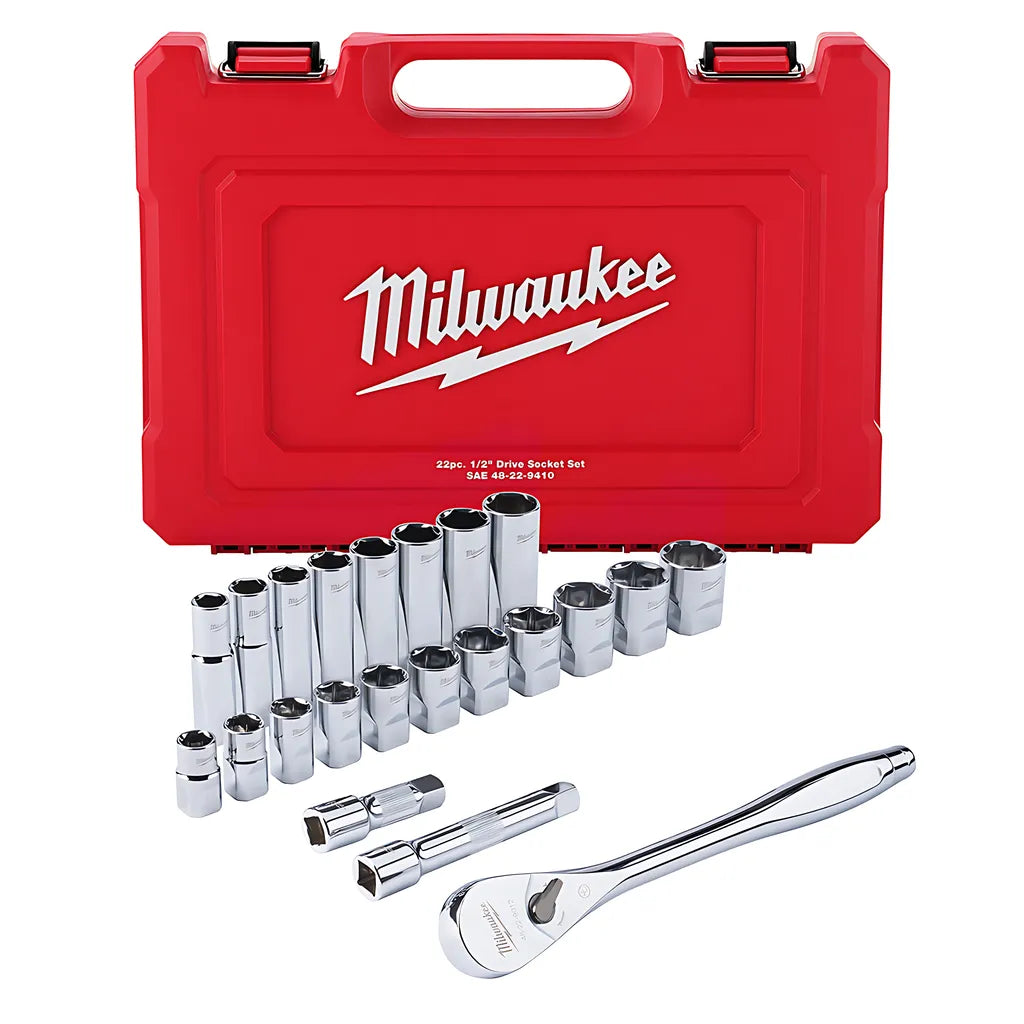 22 Pc. 1/2 In. Socket Wrench Set (Sae)-Milwaukee-48-22-9410-5233