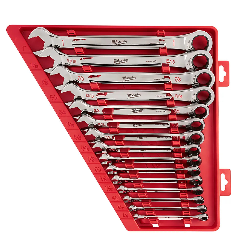 15Pc Ratcheting Combination Wrench Set - Sae-Milwaukee-48-22-9416-4851