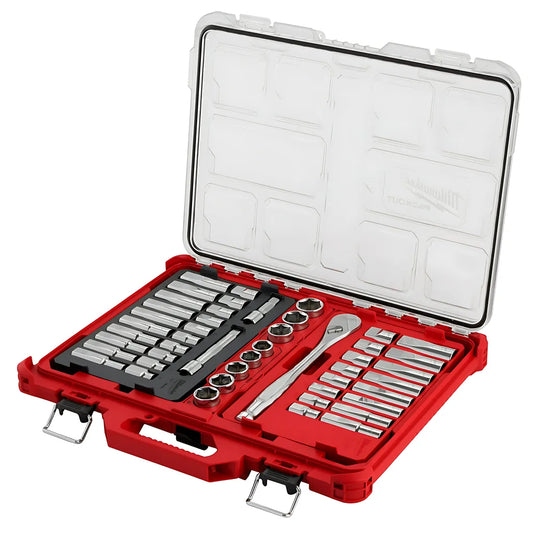 47Pc 1/2" Drive Ratchet & Socket Set With Packout Organizer-Milwaukee-48-22-9487-6150