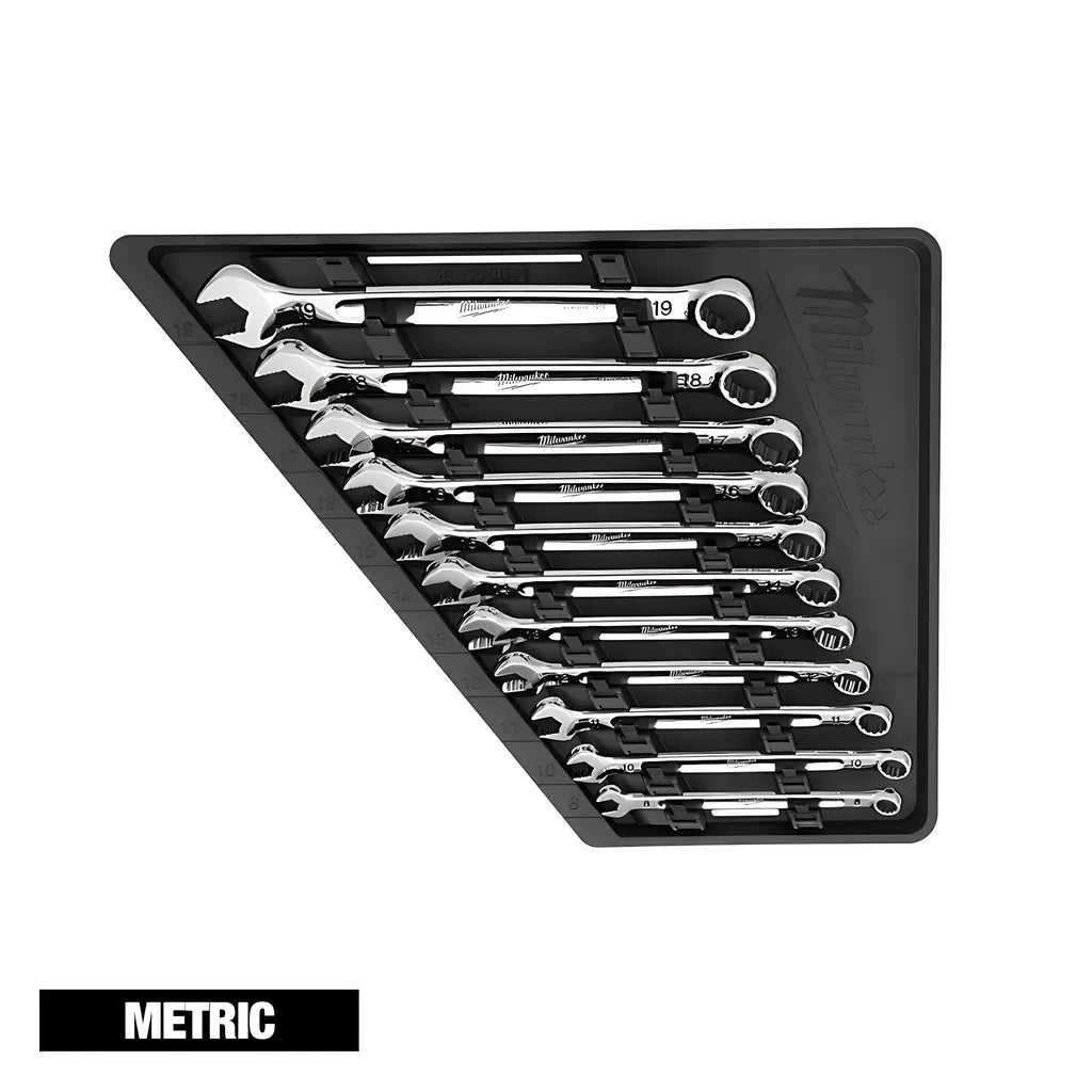 11Pc Metric Combination Wrench Set-Milwaukee-48-22-9511-4398