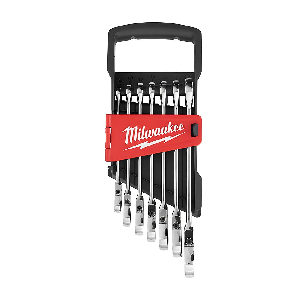 7Pc Metric Flex Head Ratcheting Combination Wrench Set-Milwaukee-48-22-9529-6852