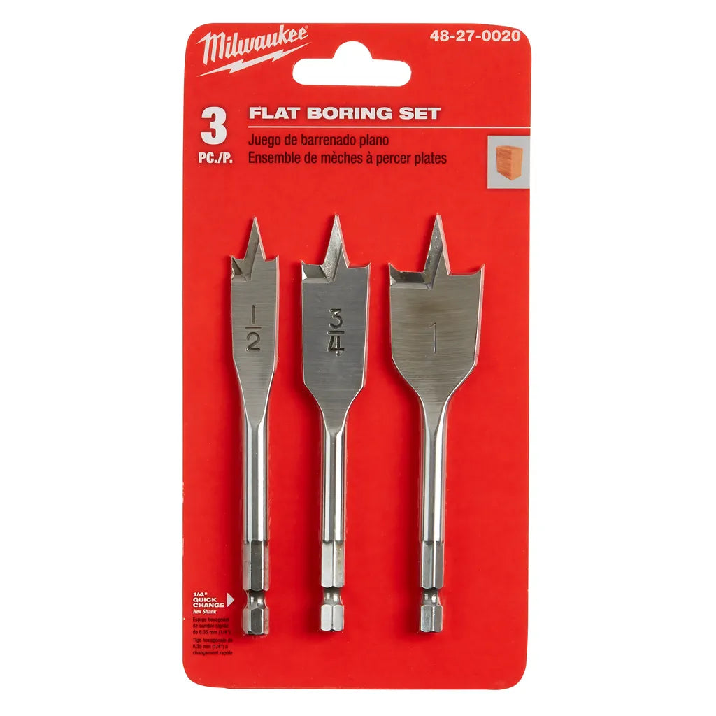 3 Pc Stubby Flat Boring Set-Milwaukee-48-27-0020-5481