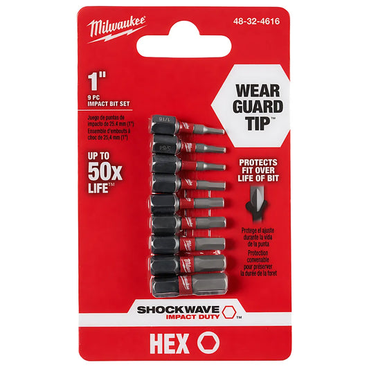 Shockwave 9-Piece Impact Hex Insert Bit Set-Milwaukee-48-32-4616-11282