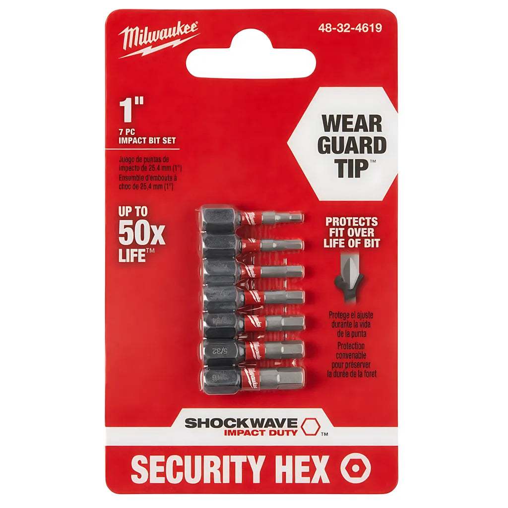 7-Piece Shockwave Impact Hex Security Insert Bit Set 3Pk-Milwaukee-48-32-4619-6865