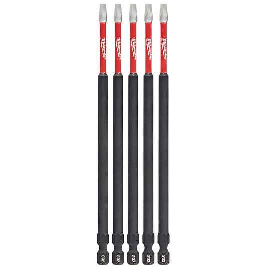 Shockwave 6 In. Square Recessed #2 Power Bit 5Pk-Milwaukee-48-32-4855-11272