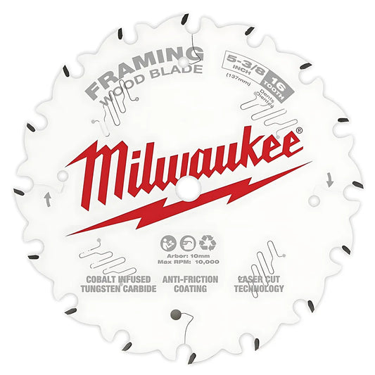 5-3/8 In. 16T Framing Circular Saw Blade-Milwaukee-48-40-0522-6411