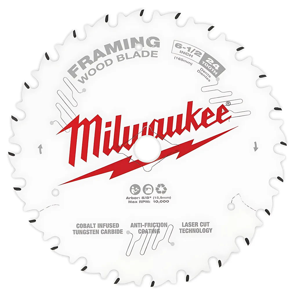 6-1/2 In. 24T Framing Circular Saw Blade-Milwaukee-48-40-0620-6624