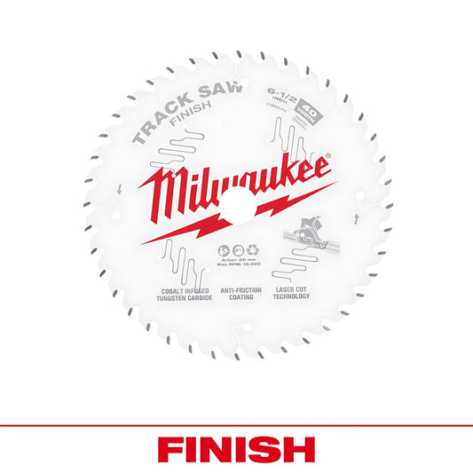 Milwaukee® 6-1/2 40T Finish Track Saw Blade-Milwaukee-48-40-0625-10096