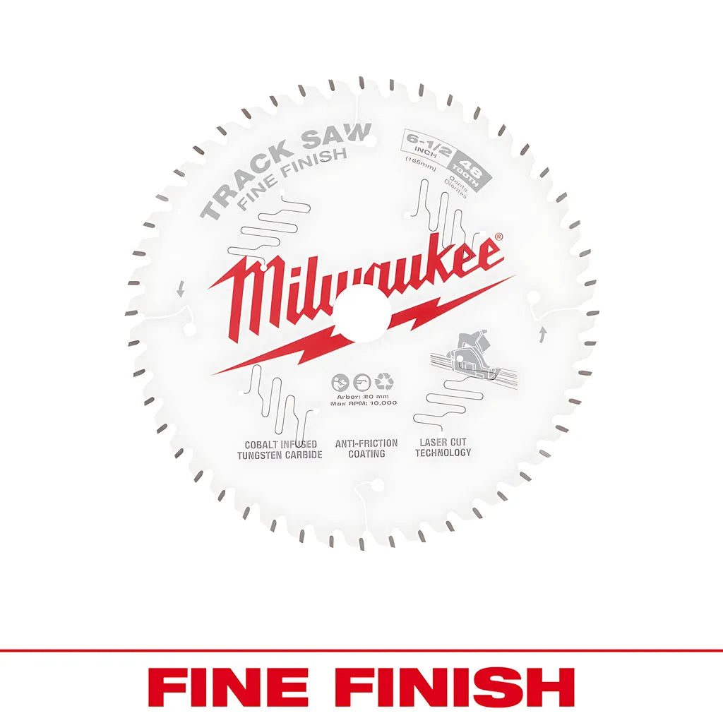 Milwaukee® 6-1/2" 48T Fine Finish Track Saw Blade-Milwaukee-48-40-0627-10095