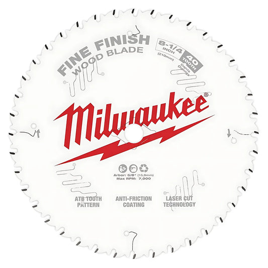 8-1/4 In. 40T Fine Finish Circular Saw Blade-Milwaukee-48-40-0822-6923