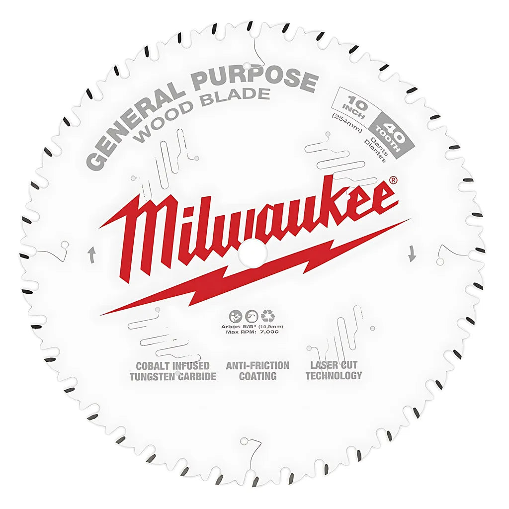 10 In. 40T General Purpose Circular Saw Blade-Milwaukee-48-40-1024-4011