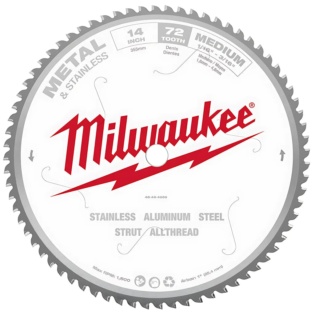 14 In. 72 Tooth Dry Cut Carbide Tipped Circular Saw Blade-Milwaukee-48-40-4505-4689