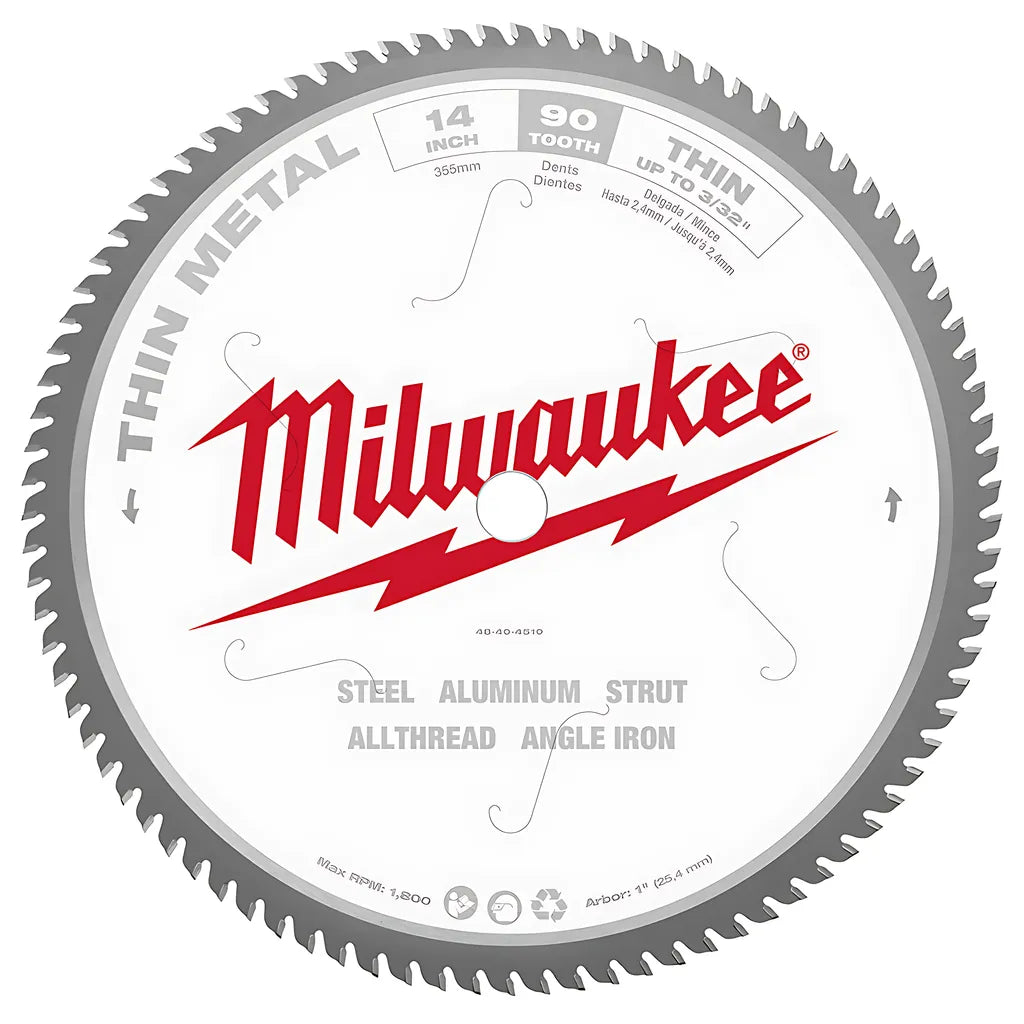 14 In. 90 Tooth Dry Cut Carbide Tipped Circular Saw Blade-Milwaukee-48-40-4510-4690