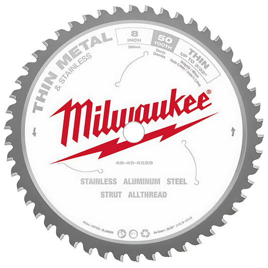 8 In. 50 Teeth Dry Cut Cermet Tipped Circular Saw Blade-Milwaukee-48-40-4520-6876