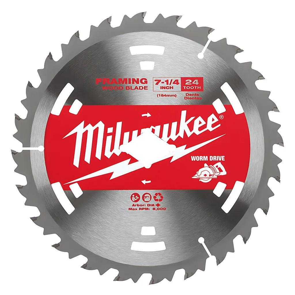 7-1/4 In. 24T Worm Drive Basic Framer Circular Saw Blade-Milwaukee-48-41-0713-6799