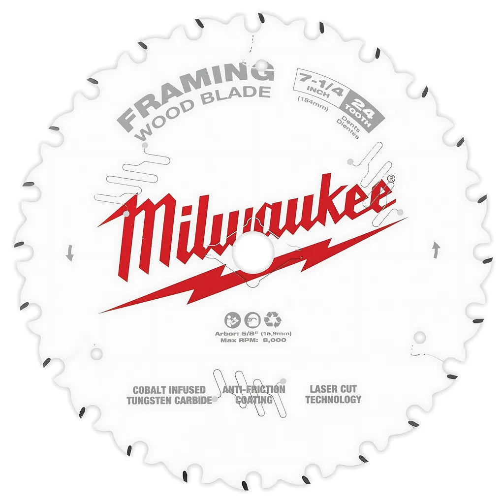 7-1/4 In. 24T Framing Circular Saw Blade-Milwaukee-48-41-0720-6797