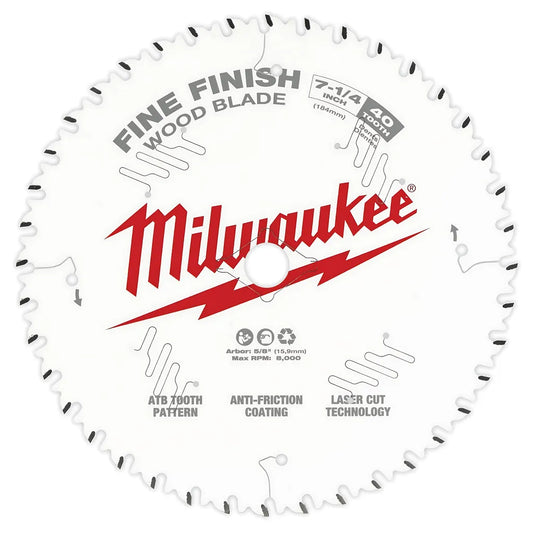 7-1/4 In. 40T Fine Finish Circular Saw Blade-Milwaukee-48-41-0726-6800