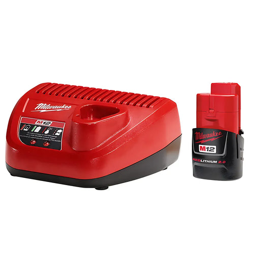 M12 Redlithium 2.0Ah Battery And Charger Starter Kit-Milwaukee-48-59-2420-9176