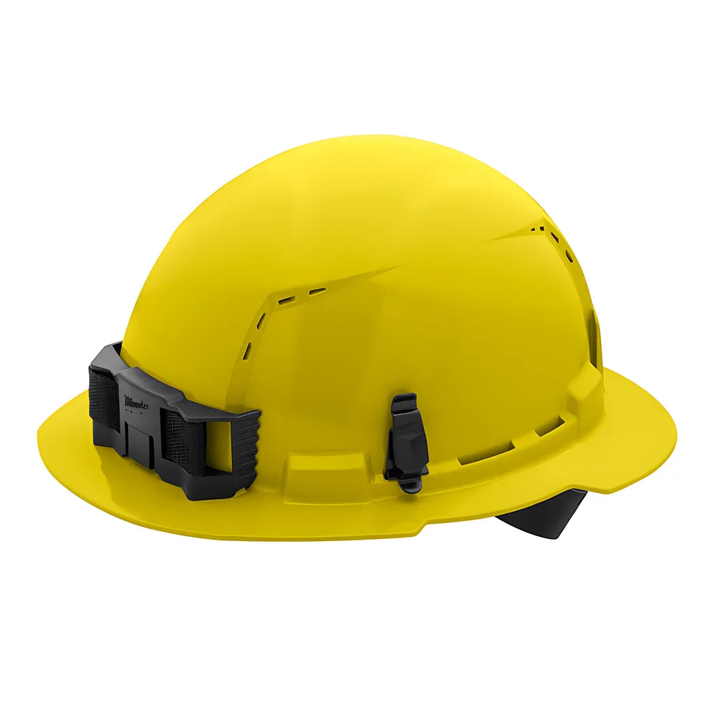 Yellow Full Brim Vented Hard Hat W/4Pt Ratcheting Suspension - Type 1, Class C-Milwaukee-48-73-1203-12155