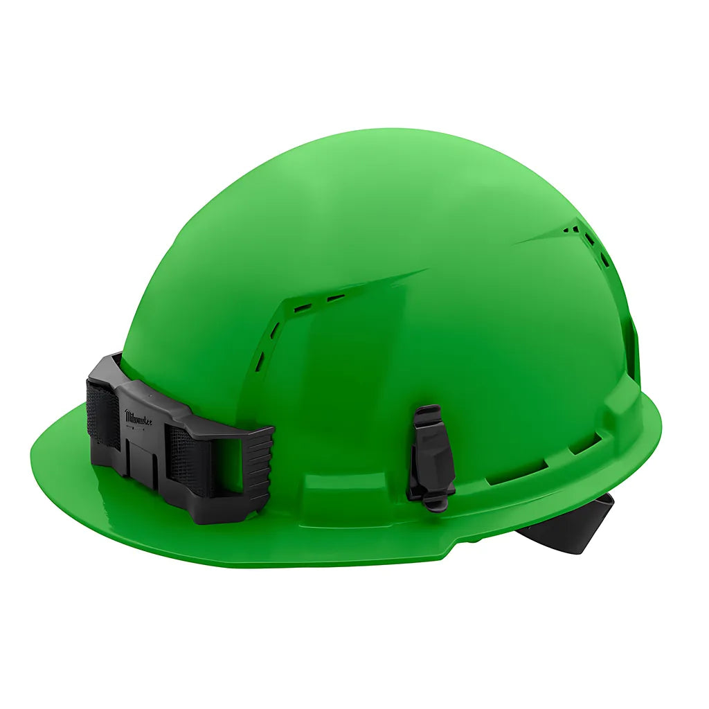 Green Front Brim Vented Hard Hat W/4Pt Ratcheting Suspension - Type 1, Class C-Milwaukee-48-73-1206-8174