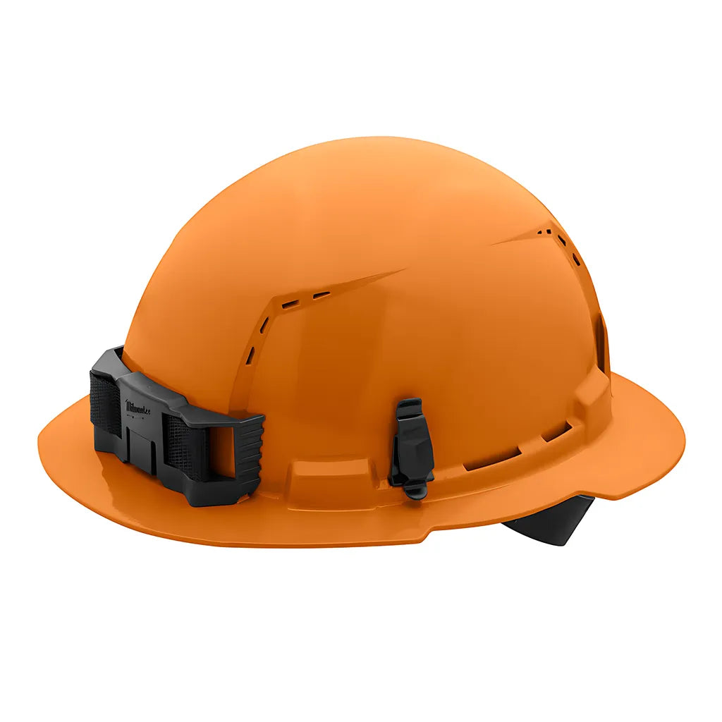 Orange Full Brim Vented Hard Hat W/4Pt Ratcheting Suspension - Type 1, Class C-Milwaukee-48-73-1213-10264