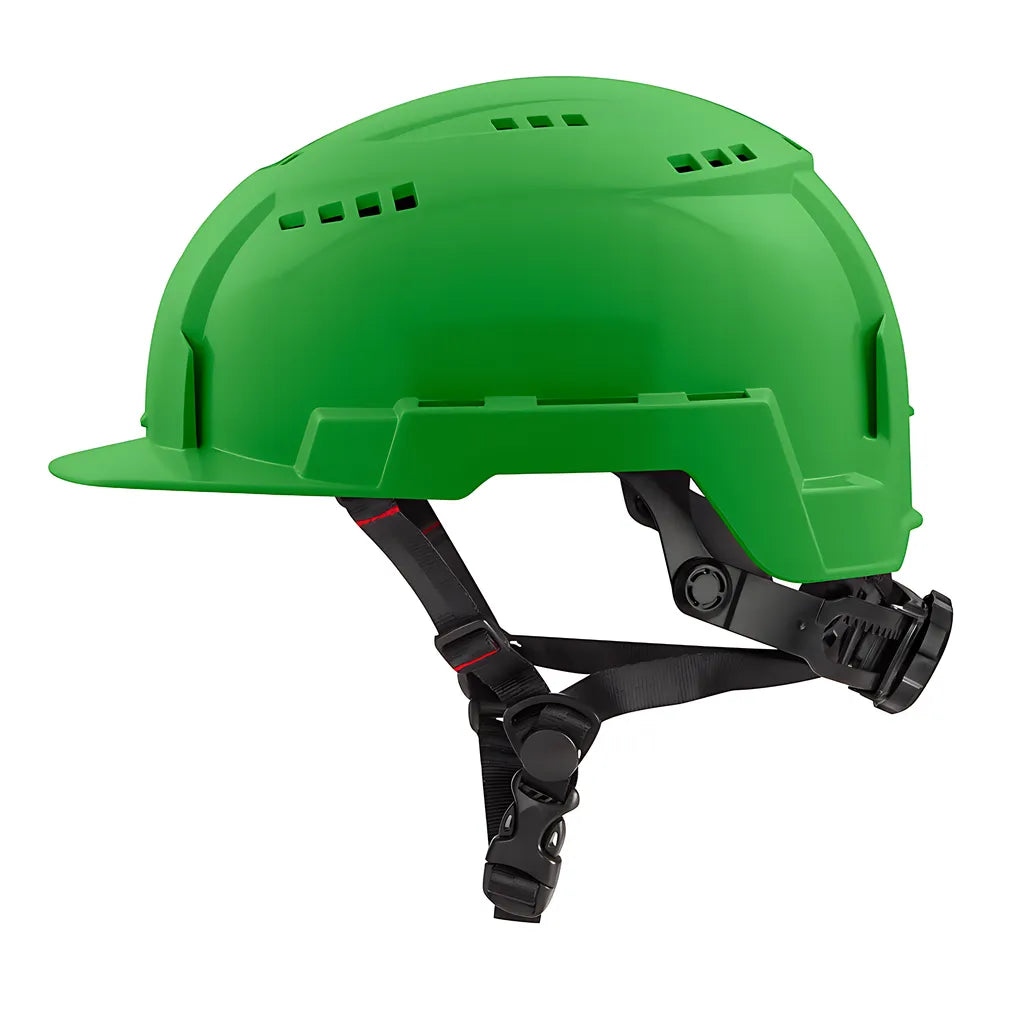 Green Front Brim Vented Safety Helmet (Usa) - Type 2, Class C-Milwaukee-48-73-1326-8175