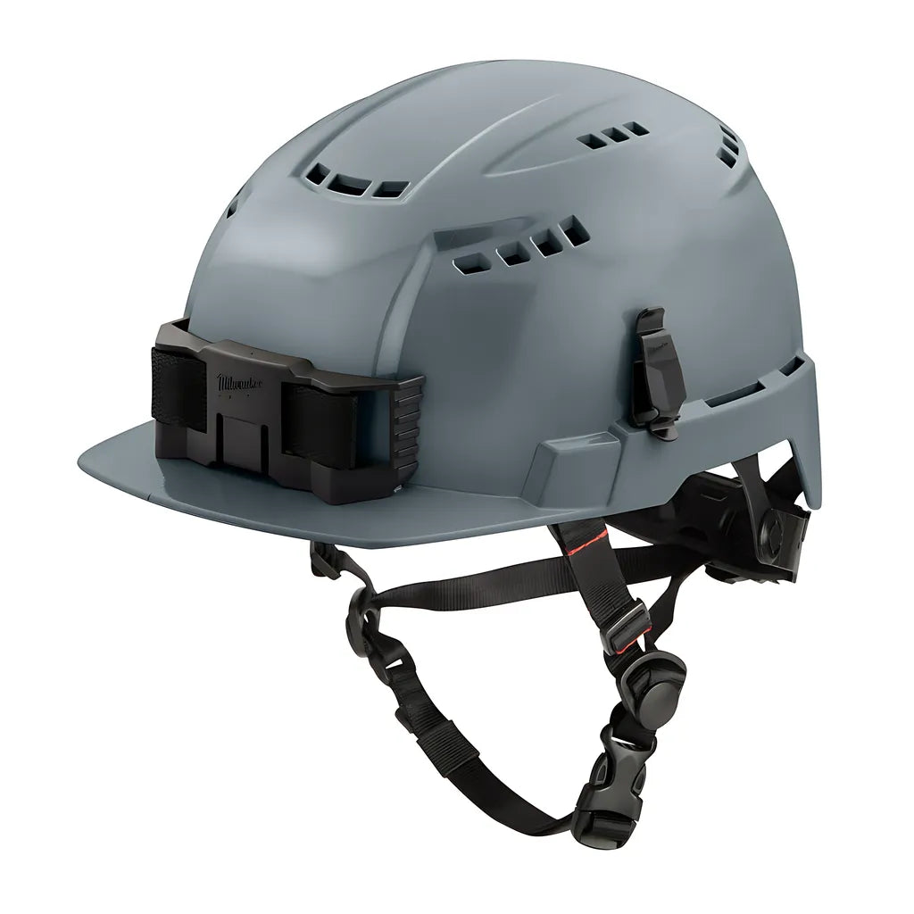 Gray Front Brim Vented Helmet With Bolt - Type 2, Class C-Milwaukee-48-73-1336-8159