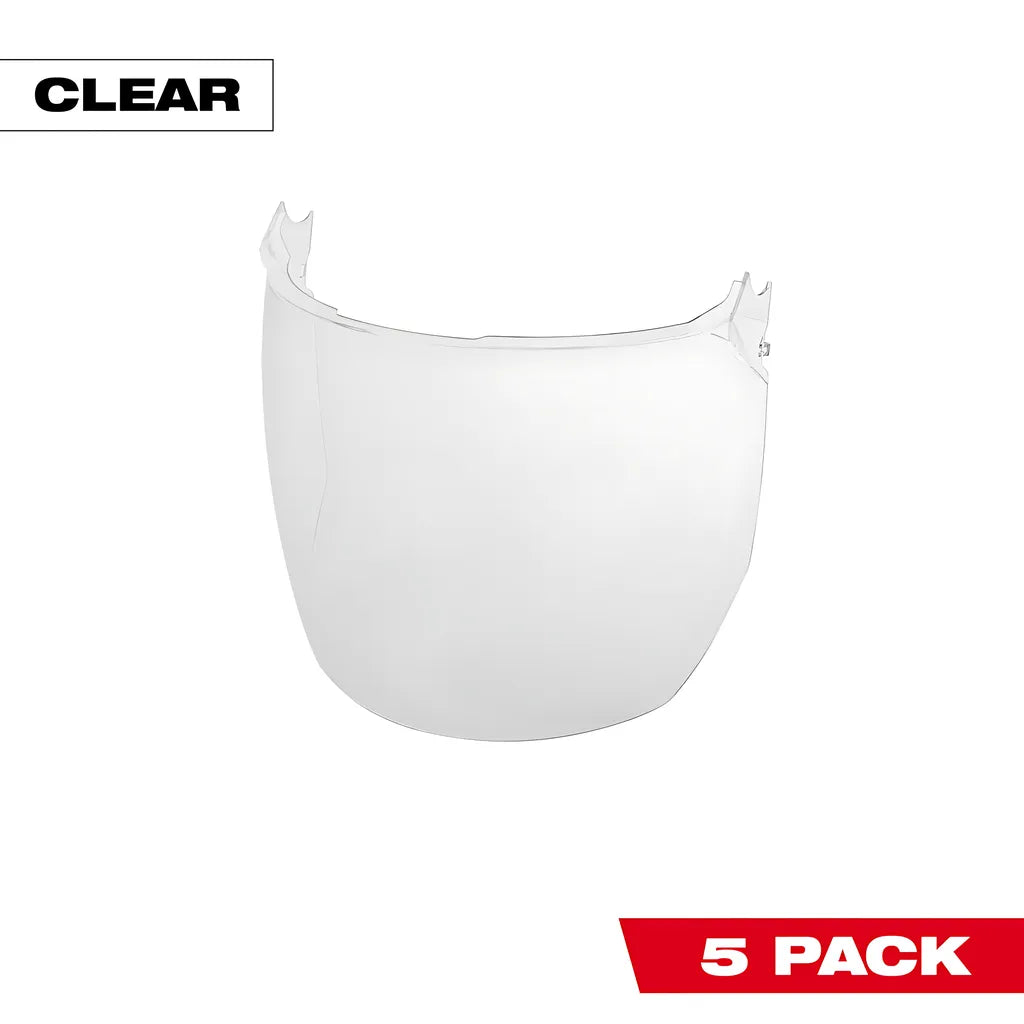 5Pk Clear Face Shield Replacement Lenses (Helmet & Hard Hat Mount)-Milwaukee-48-73-1440-6452