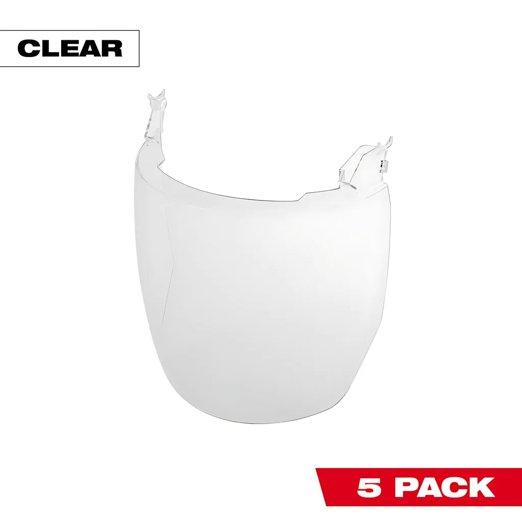 5Pk Clear Face Shield Replacement Lenses (No-Brim Helmet Only Mount)-Milwaukee-48-73-1444-6453