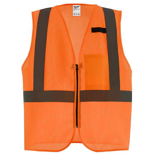 Class 2 High Visibility Orange Mesh One Pocket Safety Vest - 4X/5X (Csa)-Milwaukee-48-73-2258-7408