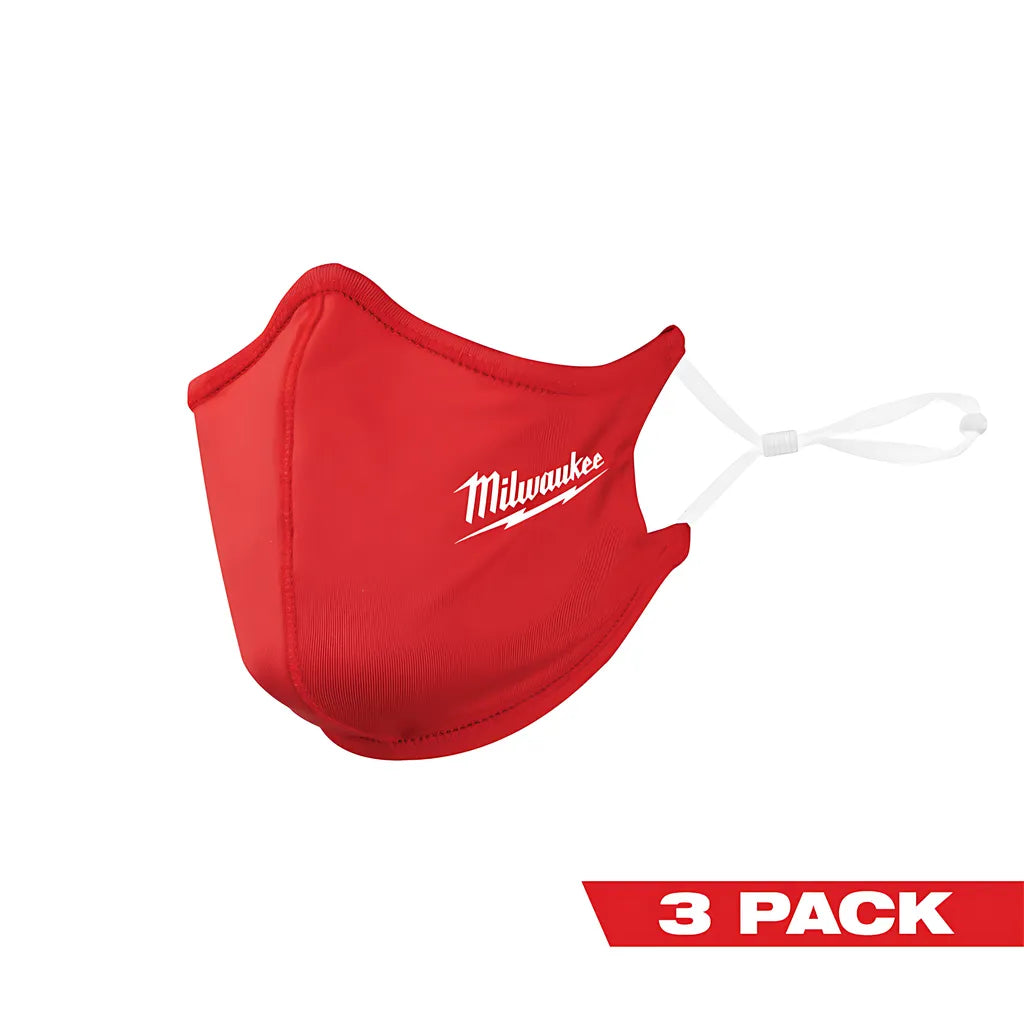 3Pk Red 2-Layer Face Mask-Milwaukee-48-73-4228-5976