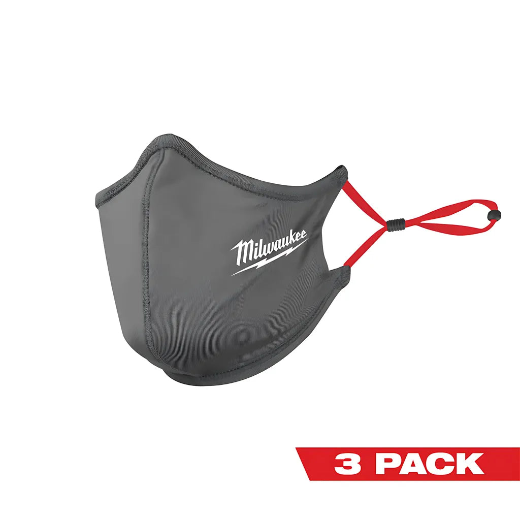 3Pk Gray 2-Layer Face Mask-Milwaukee-48-73-4231-5972